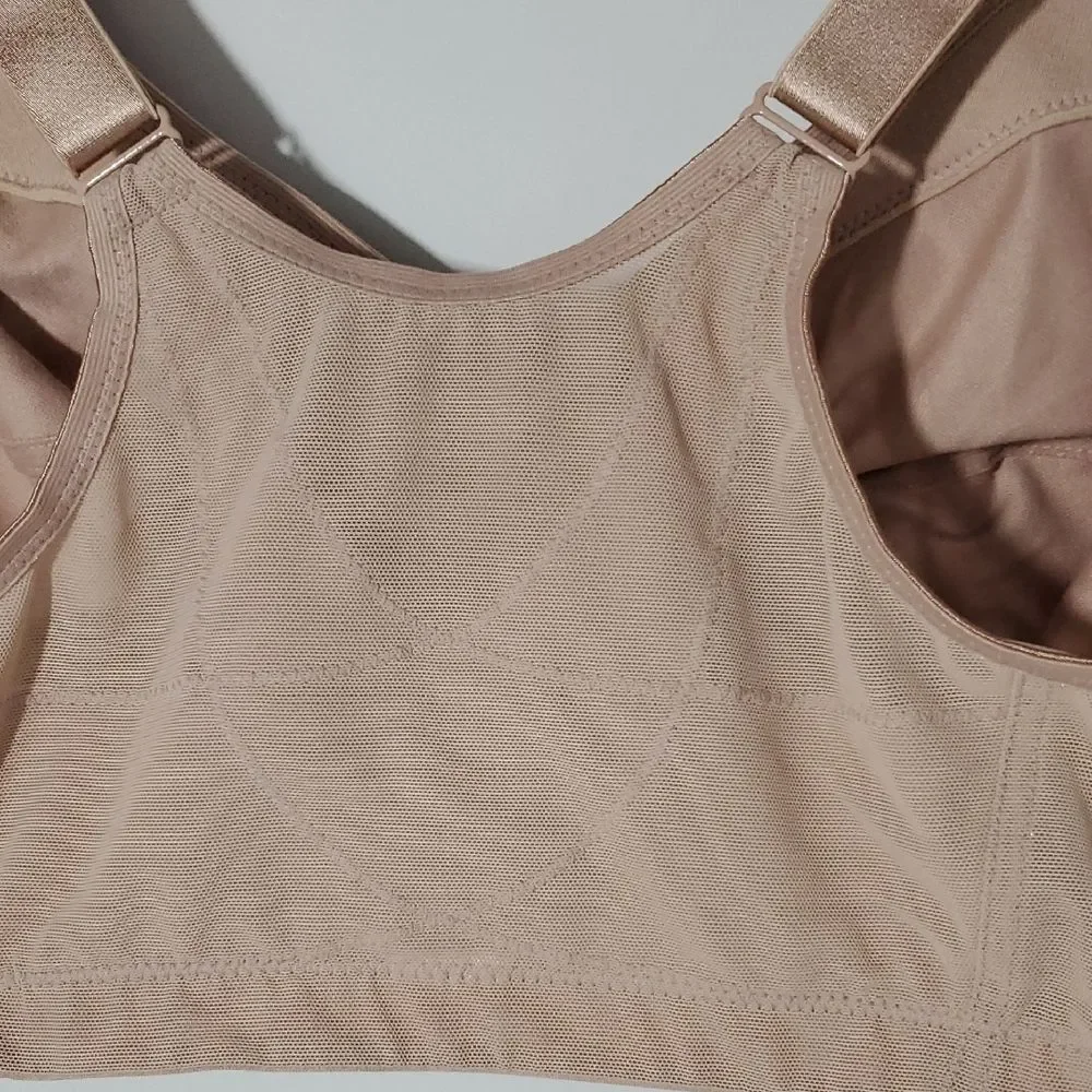Glamorise Magic Lift Front Close Posture Support Bra Beige 38DD NWOT